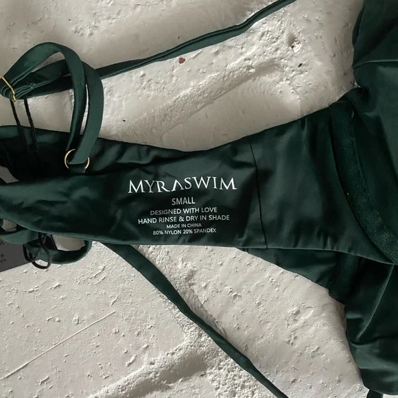 Myra Swim Two Piece Set NWT, Size S Jardin top paired w Hugo bottoms, Color Palm - Picture 9 of 13